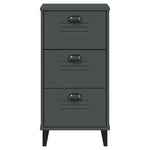 ZNTS Bedside Cabinet VIKEN Anthracite Grey Solid Wood Pine 374919