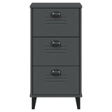 ZNTS Bedside Cabinet VIKEN Anthracite Grey Solid Wood Pine 374919