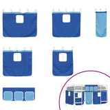 Kids'Loft Bed Frame with Curtains White and Blue 100 x 200 cm 42020820
