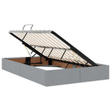 Storage Bed with Mattress Light Grey 120 x 200 cm Fabric 3369998