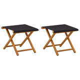 Deck Chair 2 pcs Solid Eucalyptus Wood Black 42024898