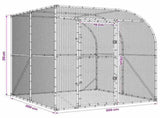 Chicken Coop Silver 200 x 200 x 215 cm Galvanised Steel 42042542