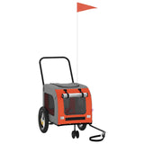 Pet Bike Trailer Orange and Grey 54.5 x 120 x 161 cm 93844
