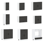 ZNTS 14 Piece Kitchen Cabinet Set Kalmar Black Engineered Wood 3314972