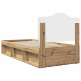 Bed Frame Artisian Oak 100 x 200 cm Solid Pine Wood 3413352