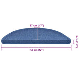 Stair Mats 20 pcs 56x17x3 cm Blue Half Round 3365788