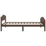 Bed Frame without Mattress Dark Brown Solid Pine Wood 100x200cm 322042