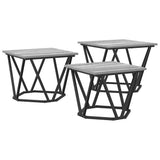 Coffee Table 3 pcs Grey Sonoma Engineered Wood and Steel 868282