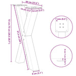 ZNTS Dining Table Legs X-Shaped 2 pcs Black 60x cm Steel 4012972