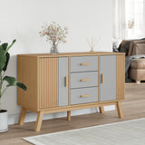 Sideboard OLDEN Grey and Brown 114x43x73.5cm Solid Wood Pine 358598