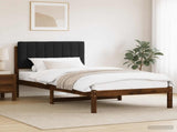 Bed Frame with Upholstered Headboard Dark Brown and Black 904206