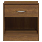 Bedside Cabinets 2 pcs with Drawer Brown Oak 342588