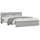 Bed Frame Grey Sonoma Engineered wood, Plywood 140x200 cm Modern 3207488