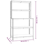 ZNTS 5-Layer Work Table with Shelves Silver Steel&Engineered Wood 152875