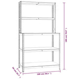 ZNTS 5-Layer Work Table with Shelves Silver Steel&Engineered Wood 152875