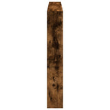 Headboard Cabinet with LED Smoked Oak 160x17x102 cm 839207