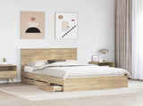 Bed Frame with Drawer Sonoma Oak 150 x 200 cm Engineer Wood 3409449