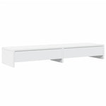 ZNTS Monitor Stand with Drawers White 100x27x15 cm Engineered Wood 854670