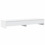 ZNTS Monitor Stand with Drawers White 100x27x15 cm Engineered Wood 854670