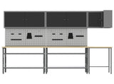 Work Cabinet Set with Shelf with Storage 10 pcs Black and Grey 3321514