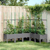 Garden Planter with Trellis Light Grey 160x120x142.5 cm PP 367967