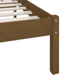 Bed Frame without Mattress Honey Brown Solid Wood Pine Single 810115