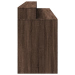 Desk with LED Lights Brown Oak 200x55x91 cm Engineered Wood 3309444