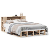 Bookcase Bed without Mattress 140x190 cm Solid Wood 3323896