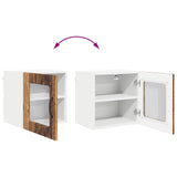 Wall Glass Cabinet PORTO Old Wood 40 x 31 x 40 cm 885201
