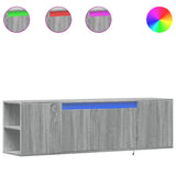 TV Wall Cabinet with LED Lights Grey Sonoma 135x31x39.5 cm 852388