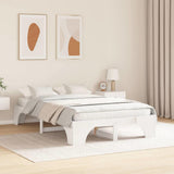 Bed Frame White 135 x 190 cm Solid Pine Wood 872954