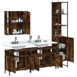 4 Piece Bathroom Cabinet Set Smoked Oak Engineered Wood 3214747