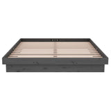 Bed Frame without Mattress Grey Solid Wood Double 819949