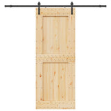 Sliding Door NARVIK Natural and Black 90 x 210 cm 3445308