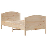 Bed Frame without Mattress 75x190 cm Small Single Solid Wood Pine 3301812