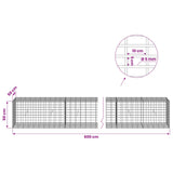 Gabion with 5 mm Wire and 5x10 cm Mesh 600x50x50 cm 3464718