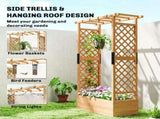 Fir Wood 110 x 44 cm Planter and Trellis Garden Bed T3398P551721