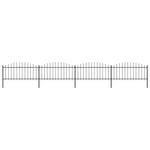 ZNTS Garden Fence with Spear Top Steel x6.8 m Black 277706