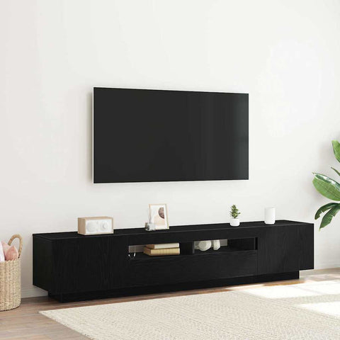 TV Cabinet 2 pcs Black 200 x 35 x 40 cm Engineered wood 3333063