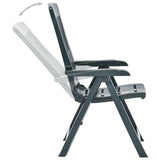 Garden Chair Set of 2 Green Plastic Standard Foldable 48767