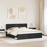 Bed Frame with Headboard Black 200 x 200 cm Solid Pine Wood 3412034