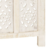Hand carved 5-Panel Room Divider White 200x165 cm Solid Mango Wood 285320
