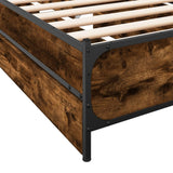 Bed Frame with Drawers without Mattress Smoked Oak 75x190 cm Small Single 3279974