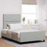 ZNTS Bed Frame Light Grey 120x200 cm Velvet 3344999