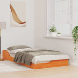 Bed Frame Wax Brown 90 x 190 cm Solid Pine Wood 873396