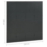 4-Panel Room Divider Anthracite 160x180 cm Steel 335900