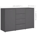 Sideboard Grey 120x35.5x75 cm Engineered Wood 801330