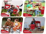 Set of 2 Folding Camping Directors Chair, Portable Folding Outdoor Chair with Built-in Cup Holder, 99506817