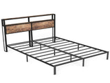 150cm200cm King Metal Bed Frame with RGB Smart LED Lights & Storage Headboard, Heavy Duty 363kg T6135P515917