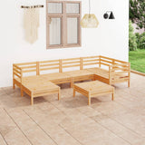 7 Piece Garden Lounge Set Solid Wood Pine 3082959